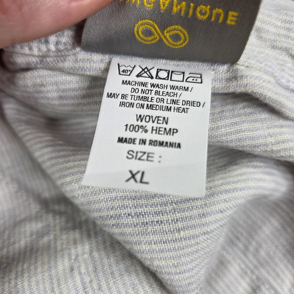 Rawganique Mens XL Joey Elastic 100% Raw Hemp Boxer Shorts Romania Striped Ivory